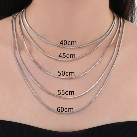 Collana a Catena a Lisca di Pesce in Acciaio Inossidabile Unisex Hip Hop Catena Quadrata Geometrica Gioielli in Metallo Versatili