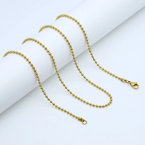 Collana Minimalista A Catena Con Sfere In Acciaio Inossidabile 304 Maglie Perline Tonde Per Uomo Donna Stile Hip Hop Classico