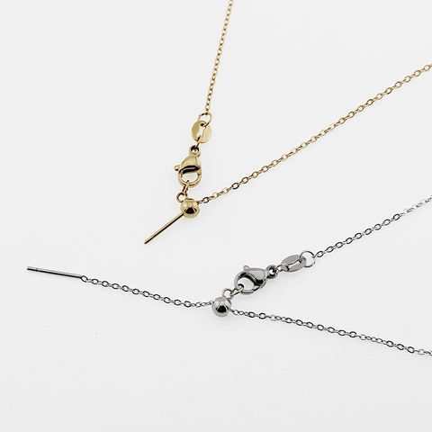 Collar De Cadena Ajustable Acero Inoxidable 304 Cuenta Deslizante Extremo De Aguja Eslabón Cruzado Martillado Para Mujer