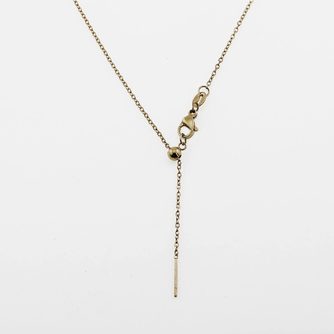 Collar Ajustable De Acero Inoxidable Con Extremo De Aguja Y Cuenta Deslizante Cadena Joyería Para Mujer