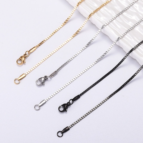 Collana Minimalista In Acciaio Inossidabile Catena A Serpente Piatta Liscia Girocollo Per Donna Uomo Accessori Moda