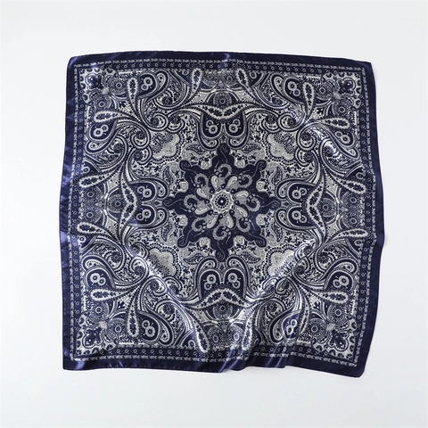 Women Paisley Print Satin Scarf Bohemian Retro Large Square Scarf Soft Satiny Headscarf Shawl Fashion Accessories