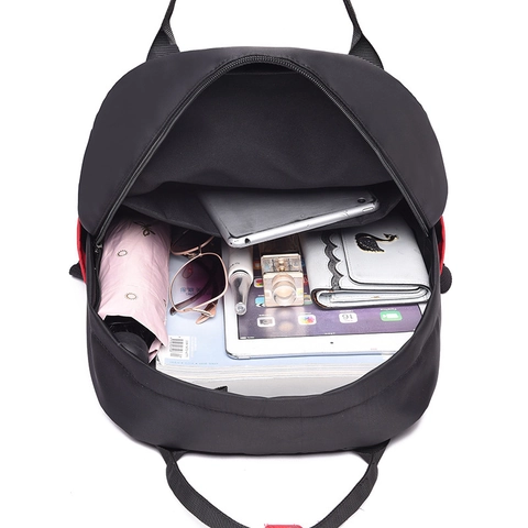 Mochila Tela Oxford Bloques De Color Doble Asa Bolsa Para Portátil Escuela Campus Aire Libre Moda Para Mujeres Estudiantes