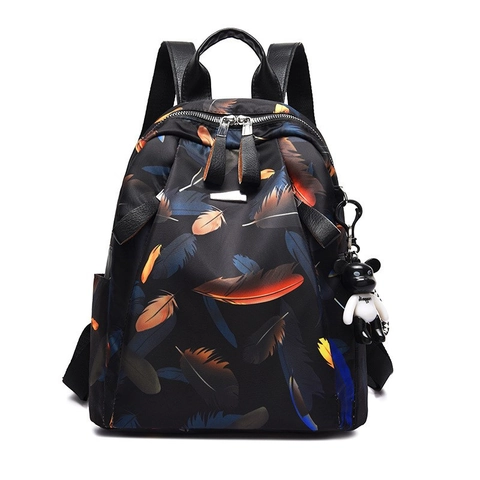 Mochila De Moda Para Mujer Tela Oxford Impermeable Estampada Casual Bolsa De Viaje Antirrobo Exterior