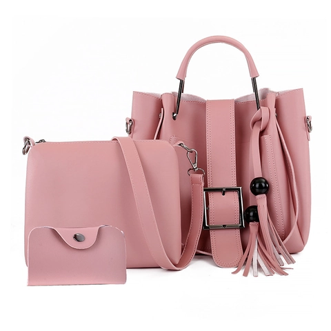 Sac Seau Femme Vintage Sac Bandoulière Et Portefeuille Cuir PU Gland Grande Capacité Fourre-Tout Tendance