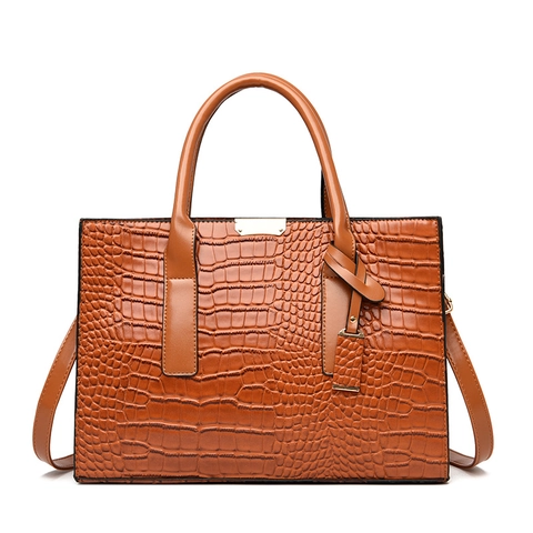 Handtasche Mit Krokodilmuster PU Leder Tote Schultertasche Umhängetasche Mit Clutch Und Geldbörse Mode Für Damen