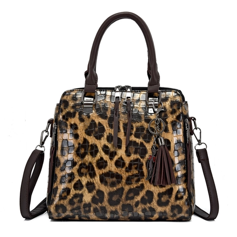Leopardenmuster Krokodilmuster PU Leder Handtasche Schultertasche Clutch Brieftasche Mode Dame