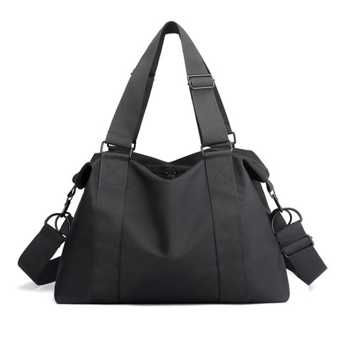 Large Capacity Nylon Travel Bag For Women Waterproof Tote Shoulder Bag Casual Gym Fitness Handbag With Adjustable Strap