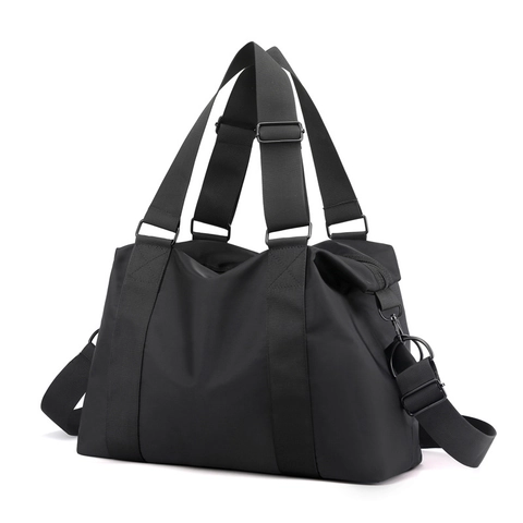 Large Capacity Nylon Travel Bag For Women Waterproof Tote Shoulder Bag Casual Gym Fitness Handbag With Adjustable Strap