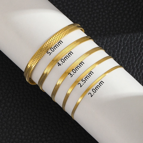 Bracciale a Catena a Serpente Piatto in Acciaio Inossidabile per Donna Uomo Semplice Minimalista Bracciale a Maglie a Lama Gioielli di Moda Regalo di Coppia Unisex