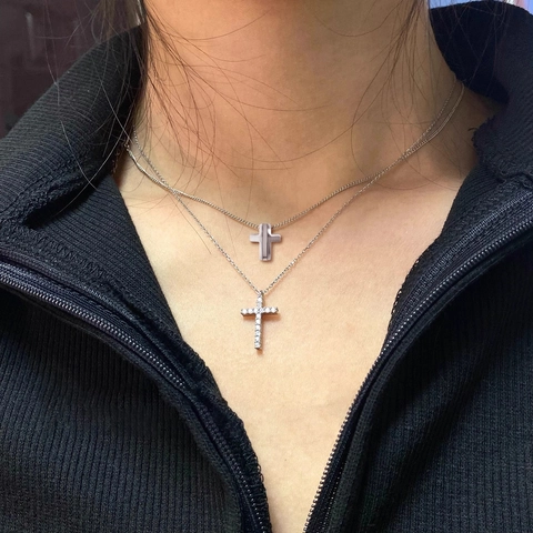 Collier Pendentif Croix 316 Titane Acier Inoxydable Industriel Minimaliste Bijoux Religieux Pour Hommes Femmes
