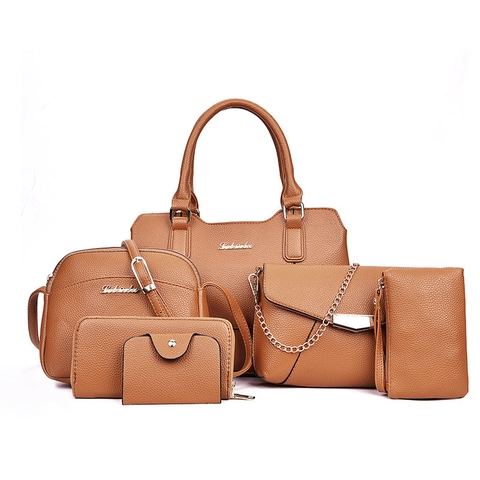 Moda Mujeres Bolso De Mano Bolso De Hombro Bolso Mensajero Sobre Cartera Tarjetero Bolsa Patrón Litchi Cuero PU Elegante