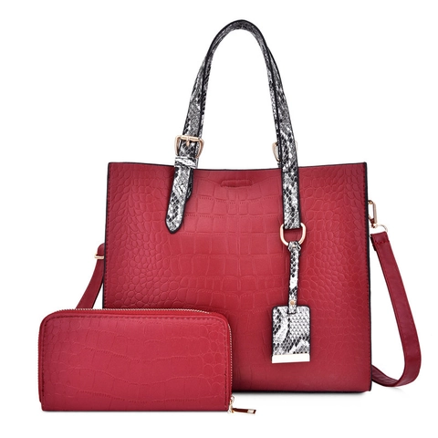 Borse In Pelle PU Con Goffratura Coccodrillo E Manico Con Motivo Serpente Borsa Tote E Portafoglio Lungo Da Donna
