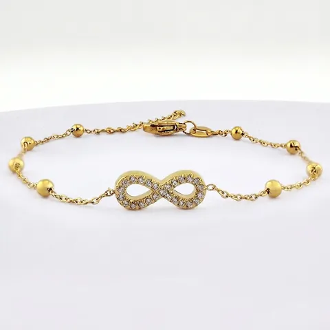 Bracciale Infinito In Acciaio Inossidabile Con Zirconia Catena A Sfere Regolabile Gioielli Di Moda Minimalisti Per Donne