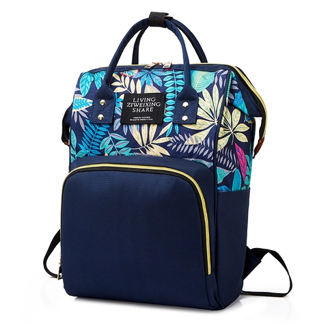 Zaino Fasciatoio In Tessuto Oxford Impermeabile Grande Capacità Stampa Floreale Tropicale Borsa Da Viaggio Per Mamma