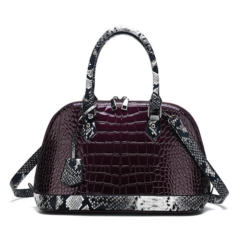 Sac À Main Coquille Motif Crocodile Et Portefeuille En Cuir PU Imprimé Serpent Sac Bandoulière Pour Femme Mode