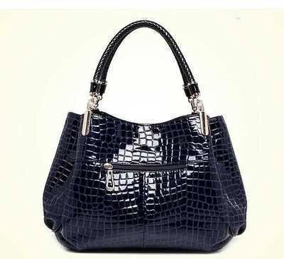 Borsa Da Donna In Pelle PU Lucida Motivo Coccodrillo Goffrato Tote Con Manico Intrecciato Moda Borsa A Spalla