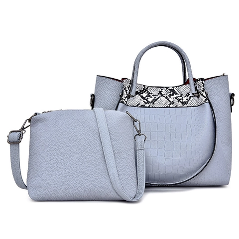 Borsa Tote E Tracolla Donna Pelle PU Motivo Coccodrillo Serpente Grande Capacità Elegante Borsa A Spalla Versatile