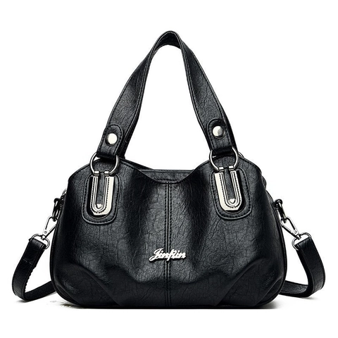 Vintage Women PU Leather Handbag Litchi Pattern Large Capacity Shoulder Bag With Detachable Strap Casual Top Handle