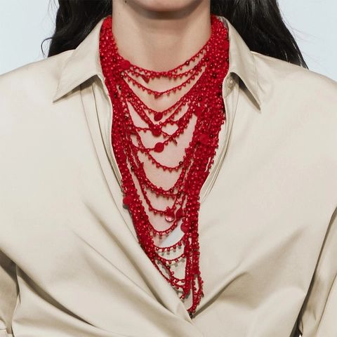 Collier Plastron Multi Rangs En Perles De Rocaille Avec Accents En Résine Style Ethnique Vintage Bijoux Déclaration Pour Femmes