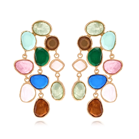 Orecchini Nappa Geometrici In Resina Goccia Acqua Lega Di Zinco Frangia Lunga Stile Bohémien Vintage Per Donna