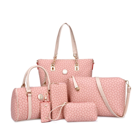 Dames Handtas Tote Boston Schoudertas Portemonnee Etui Sleutelhouder PU Leer Anker Geometrisch Patroon Grote Capaciteit