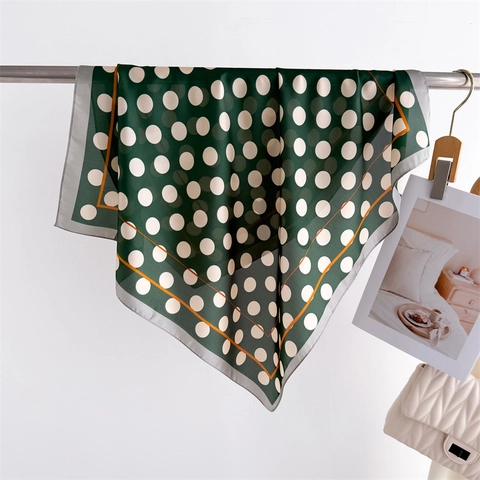 Retro Print Square Scarf Satin Like Polyester Satin Bandana For Women Elegant Headwrap Neck Tie Accessory
