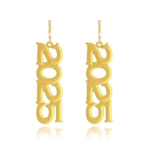 Number Dangle Earrings Alloy 2025 Year Charm Drop Jewelry For Women New Year Graduation Party Celebration Trendy