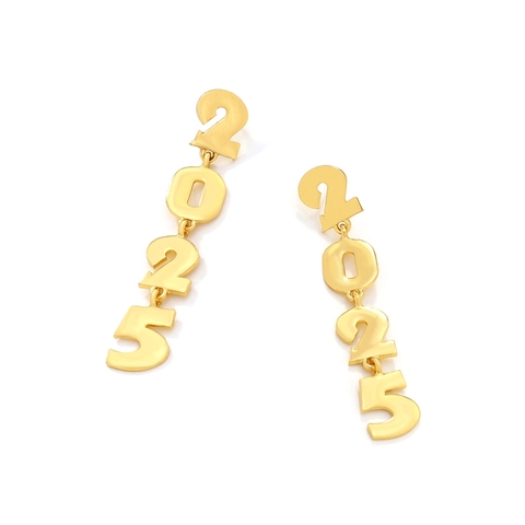 2025 Number Dangle Earrings Alloy Long Drop New Year Party Fashion Jewelry For Women Trendy Anniversary Accessory