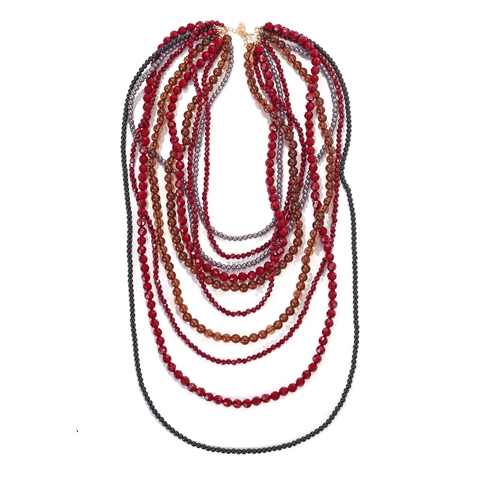 Collar De Perlas Artificiales Multicapa Resina Perla Artificial Falsa Degradado Color Étnico Bohemio Cascada Joyería Mujeres Hecho A Mano