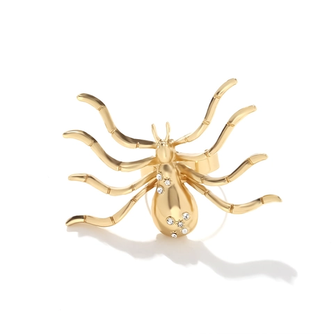 Exzentrischer Legierung Strass Spinne Ring 3D Insekt Übergroßer Statement Schmuck Für Frauen Party Halloween Gothic Stil