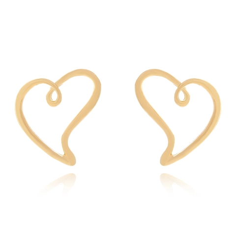 Hollow Heart Stud Earrings Zinc Alloy Minimalist Geometric Line Swirl Design Fashion Jewelry Gift For Women Elegant