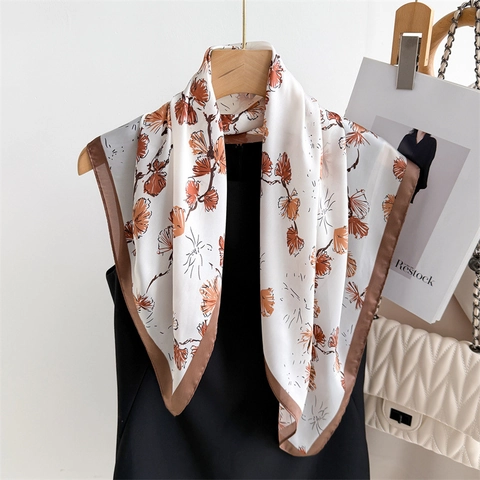 Sciarpa Quadrata Elegante Con Stampa Floreale Bandana In Raso Simil Raso Accessorio Per Il Collo Chic Versatile Da Donna Ufficio