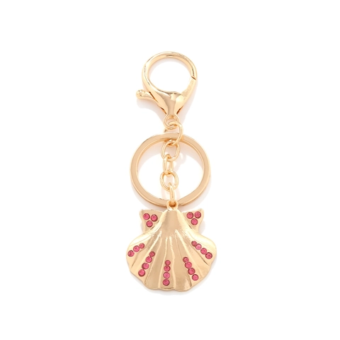 Llavero De Concha Colgante Adorno Para Bolso Aleación Diamante De Imitación Rosa Océano Playa Vacaciones Tropical Verano