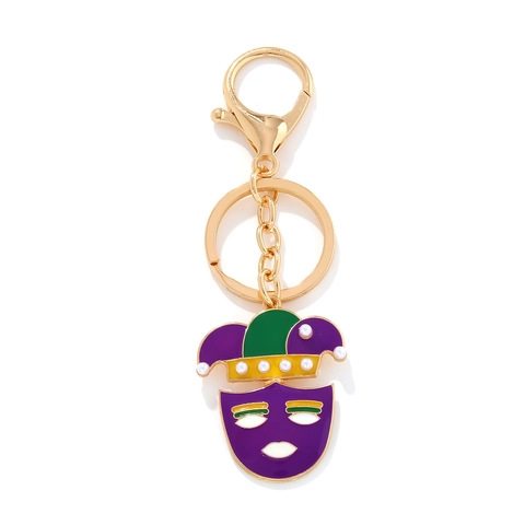 Portachiavi Maschera Da Giullare Mardi Gras Smalto Lega Finta Perla Artificial Corona Carnevale Ciondolo Regali Per Feste