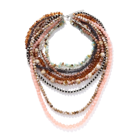 Collana Multistrato Boema Di Perline Fatta A Mano Pietra Resina Perline CCB Cascata Dichiarazione Gioielli Per Donna