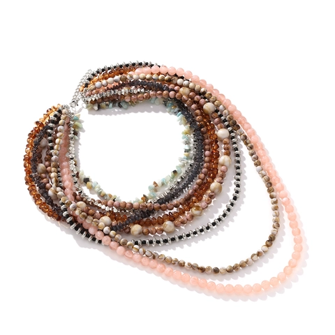 Collana Multistrato Boema Di Perline Fatta A Mano Pietra Resina Perline CCB Cascata Dichiarazione Gioielli Per Donna