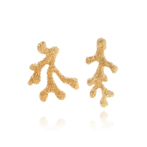 Vintage Korallenzweig Ohrhänger Zinklegierung Organische Textur Dangle Statement Schmuck Damen Edelstahl Ohrstecker