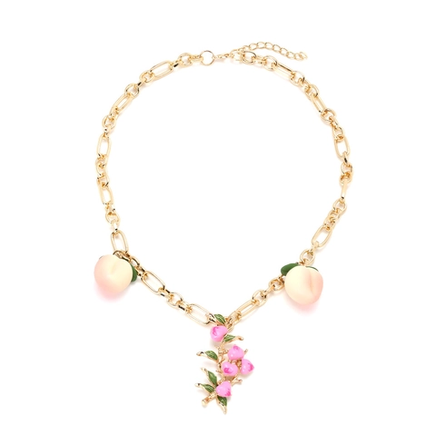 Collana Con Pendente A Pesca Lega Di Zinco Oro Catena A Maglie Tonde Stile Pastorale Dolce Donne