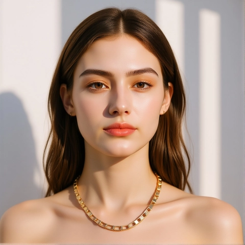Collier À Maillons Rectangulaires Géométriques Minimalistes Métal Style Industriel Rétro Bijoux De Mode Réglables Pour Femmes