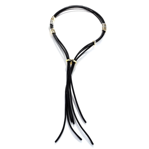 Collana Lunga Con Nappe Per Donna Fatta A Mano Perline Multi Filo Cordino PU Lariat Stile Retrò Gioielli Regolabili