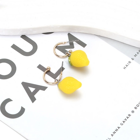 Zitrone Ohrhänger Harz Frucht Drop Schmuck Sommer Frischer Stil Für Frauen Mädchen