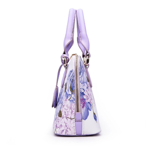 Elegante PU Leder Handtasche Mit Blumenmuster Für Damen Mit Abnehmbarem Schultergurt Goldene Hardware Doppelreißverschluss
