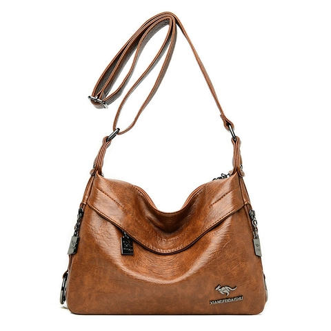 Women Crossbody Bag Soft PU Leather Litchi Texture Multi-Pocket Shoulder Purse Adjustable Strap Casual Hobo Handbag