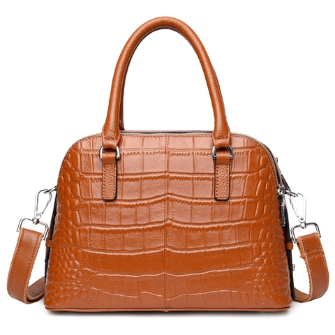 Borsa A Mano Retro In Vera Pelle Con Stampa Coccodrilo Per Donna Borsa A Tracolla A Conchiglia Con Tracolla Rimovibile Tasche