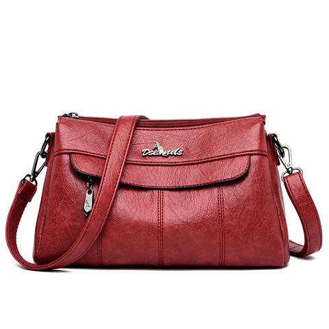 Borsa A Tracolla In Pelle PU Da Donna Tasche Multiple Con Cerniera Grande Capacità Texture Litchi Borsa A Spalla Morbida Elegante Versatile