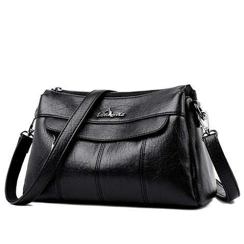 Borsa A Tracolla In Pelle PU Da Donna Tasche Multiple Con Cerniera Grande Capacità Texture Litchi Borsa A Spalla Morbida Elegante Versatile