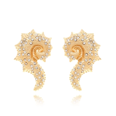 Schneckenmuschel Ohrstecker Mit Legierung Strass Und Edelstahl Ohrringstecker Ozean Stil Für Damen