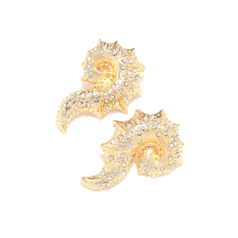 Schneckenmuschel Ohrstecker Mit Legierung Strass Und Edelstahl Ohrringstecker Ozean Stil Für Damen
