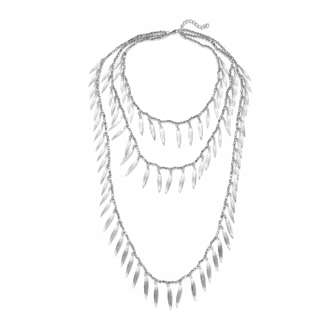 Multi Layer Blad Hanger Ketting Legering Hars Kralen Ketting Boheemse Retro Gelaagde Sieraden Voor Vrouwen